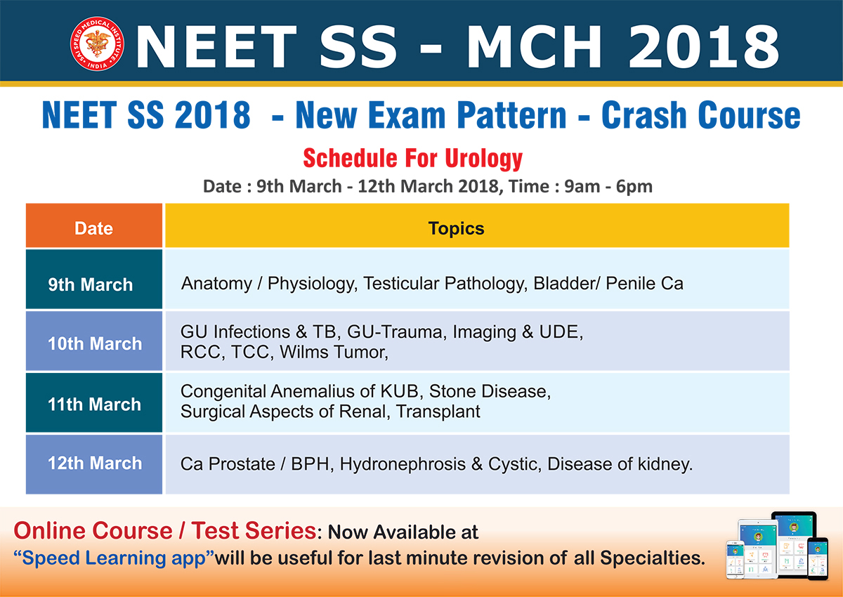 MCH Crash Course Schedule